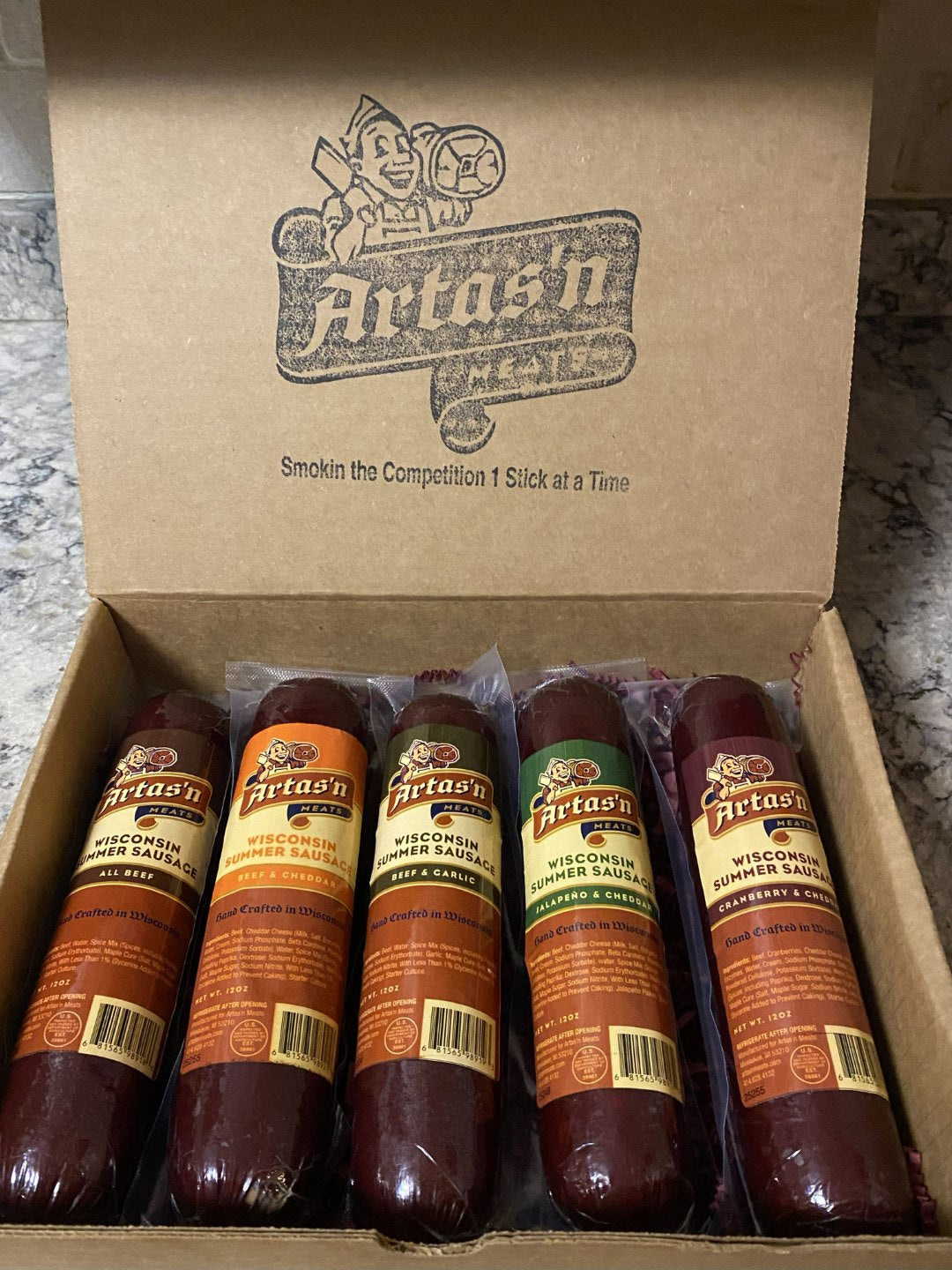 Five 12oz All-Beef Summer Sausages in Assorted Flavors