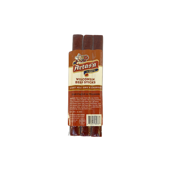 Wisconsin Beef Stick Sweet Heat BBQ/w Cheddar